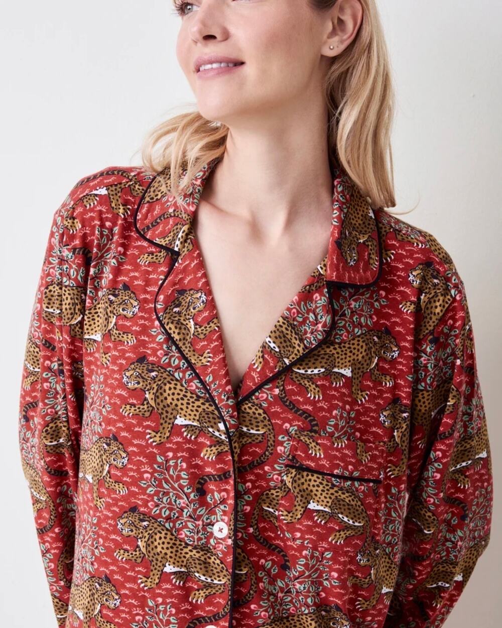 Printfresh Organic Cotton Knit Long Sleeve Top in Bagheera Size Medium